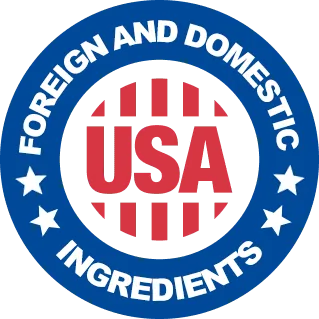 Foreign and domestic ingredients brand badge